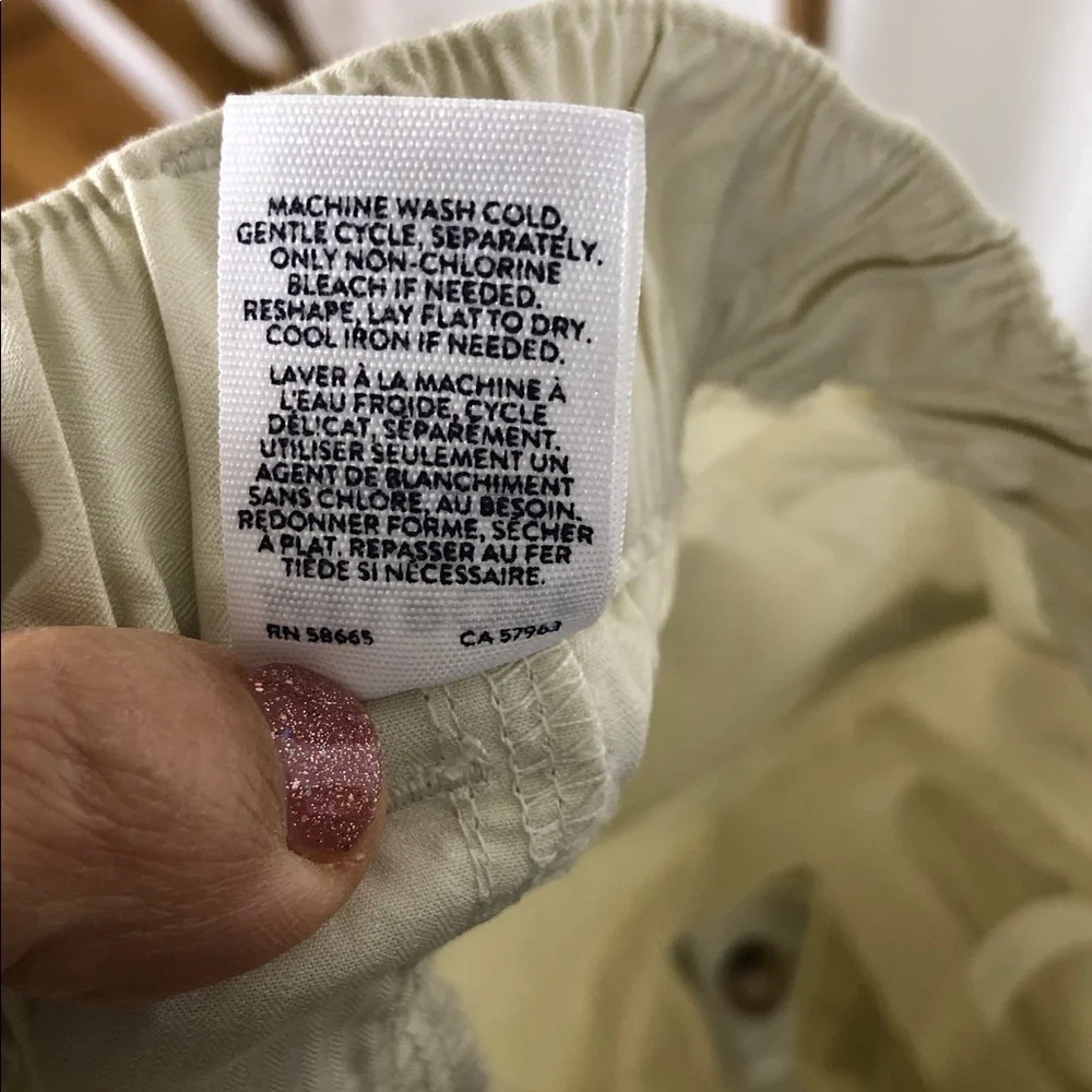 Melrose and Market 100% Cotton Pleated Chinos in Cream Sz XL (B5)